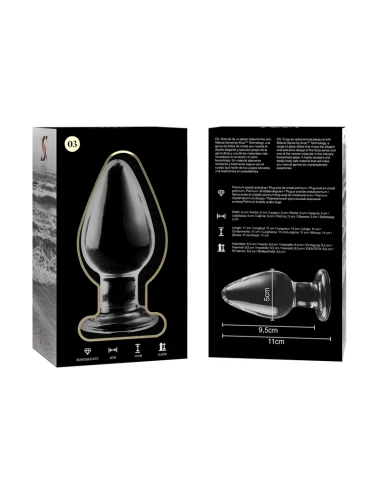 NEBULA SERIES BY IBIZA - MODEL 3 ANAL PLUG BOROSILICATE GLASS TRANSPARENT 11 CM -O- 5 CM