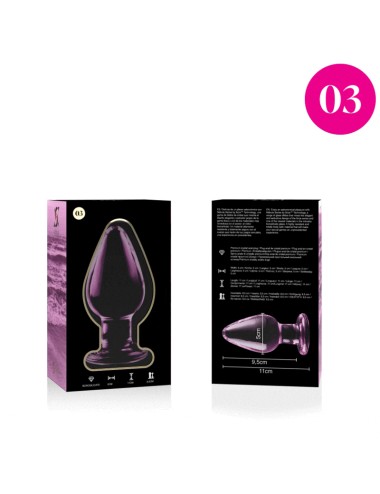 NEBULA SERIES BY IBIZA - MODEL 3 ANAL PLUG BOROSILICATE GLASS PINK 11 CM -O- 5 CM