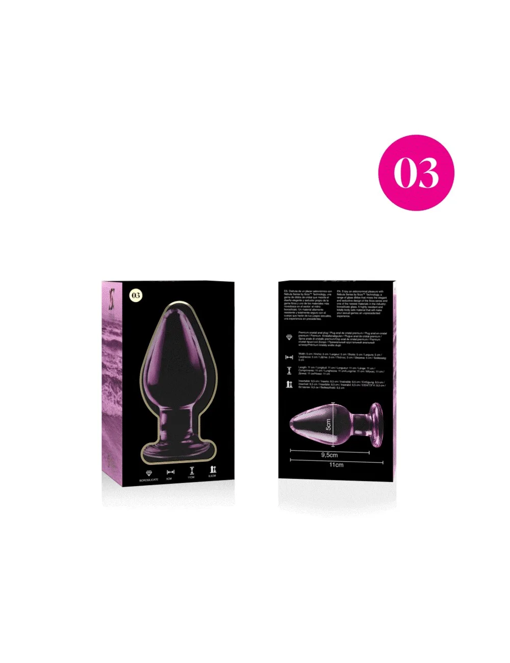 NEBULA SERIES BY IBIZA - MODEL 3 ANAL PLUG BOROSILICATE GLASS PINK 11 CM -O- 5 CM NEBULA SERIES BY IBIZA - MODEL 3 ANAL PLUG BOROSILICATE GLASS PINK 11 CM -O- 5 CM