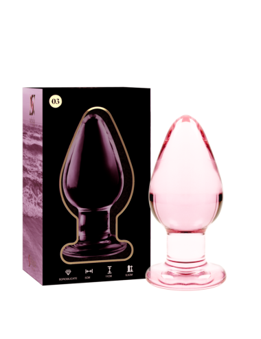 NEBULA SERIES BY IBIZA - MODEL 3 ANAL PLUG BOROSILICATE GLASS PINK 11 CM -O- 5 CM
