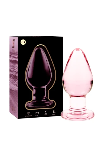 NEBULA SERIES BY IBIZA - MODEL 3 ANAL PLUG BOROSILICATE GLASS PINK 11 CM -O- 5 CM