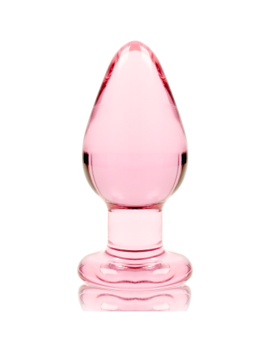 NEBULA SERIES BY IBIZA - MODEL 3 ANAL PLUG BOROSILICATE GLASS PINK 11 CM -O- 5 CM