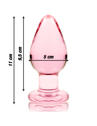 NEBULA SERIES BY IBIZA - MODEL 3 ANAL PLUG BOROSILICATE GLASS PINK 11 CM -O- 5 CM
