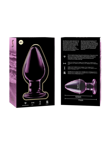 NEBULA SERIES BY IBIZA - MODEL 3 ANAL PLUG BOROSILICATE GLASS PINK 11 CM -O- 5 CM