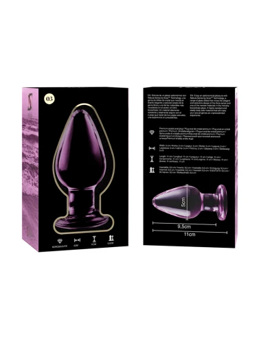 NEBULA SERIES BY IBIZA - MODEL 3 ANAL PLUG BOROSILICATE GLASS PINK 11 CM -O- 5 CM