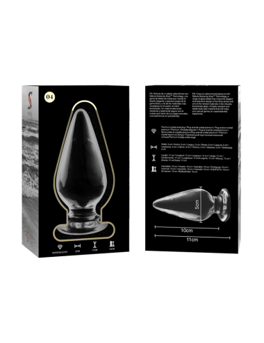 NEBULA SERIES BY IBIZA - MODEL 4 ANAL PLUG BOROSILICATE GLASS CLEAR 11 CM -O- 5 CM