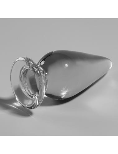 NEBULA SERIES BY IBIZA - MODEL 4 ANAL PLUG BOROSILICATE GLASS CLEAR 11 CM -O- 5 CM