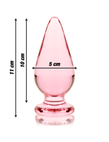 NEBULA SERIES BY IBIZA - MODEL 4 ANAL PLUG BOROSILICATE GLASS PINK 11 CM -O- 5 CM