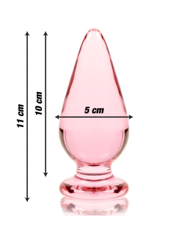 NEBULA SERIES BY IBIZA - MODEL 4 ANAL PLUG BOROSILICATE GLASS PINK 11 CM -O- 5 CM