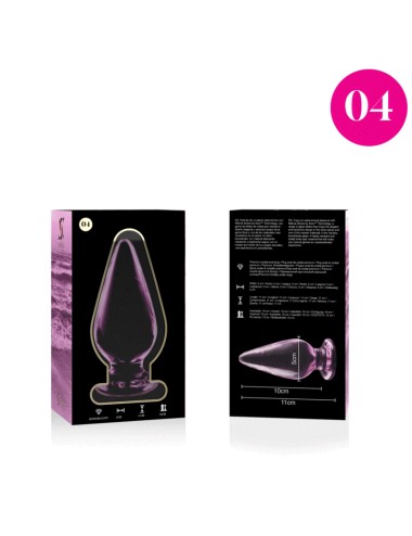 NEBULA SERIES BY IBIZA - MODEL 4 ANAL PLUG BOROSILICATE GLASS PINK 11 CM -O- 5 CM