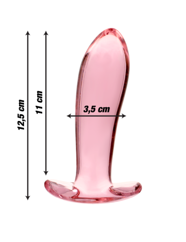 NEBULA SERIES BY IBIZA - MODEL 5 ANAL PLUG BOROSILICATE GLASS PINK 12.5 CM -O- 3.5 CM