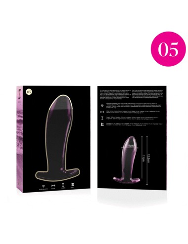 NEBULA SERIES BY IBIZA - MODEL 5 ANAL PLUG BOROSILICATE GLASS PINK 12.5 CM -O- 3.5 CM