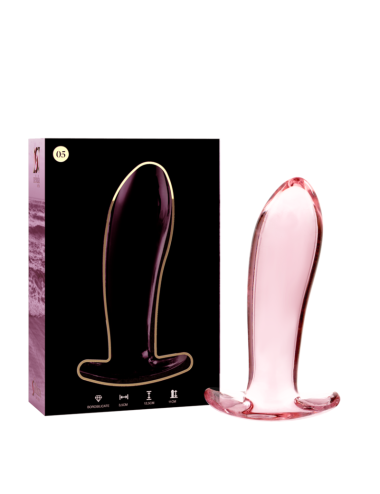 NEBULA SERIES BY IBIZA - MODEL 5 ANAL PLUG BOROSILICATE GLASS PINK 12.5 CM -O- 3.5 CM