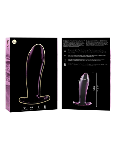 NEBULA SERIES BY IBIZA - MODEL 5 ANAL PLUG BOROSILICATE GLASS PINK 12.5 CM -O- 3.5 CM