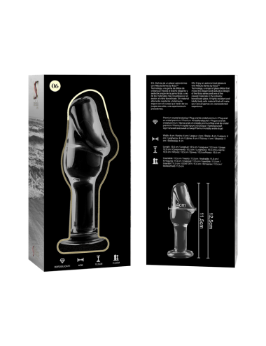 NEBULA SERIES BY IBIZA - MODEL 6 ANAL PLUG BOROSILICATE GLASS CLEAR 12.5 CM -O- 4 CM