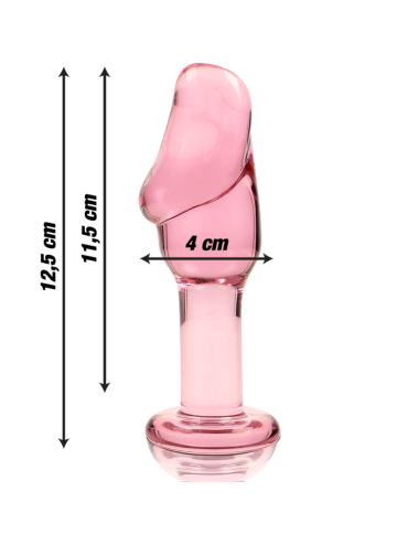 NEBULA SERIES BY IBIZA - MODEL 6 ANAL PLUG BOROSILICATE GLASS PINK 12.5 CM -O- 4 CM