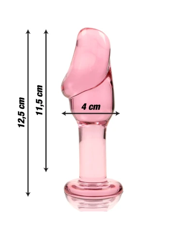 NEBULA SERIES BY IBIZA - MODEL 6 ANAL PLUG BOROSILICATE GLASS PINK 12.5 CM -O- 4 CM