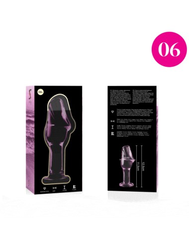 NEBULA SERIES BY IBIZA - MODEL 6 ANAL PLUG BOROSILICATE GLASS PINK 12.5 CM -O- 4 CM