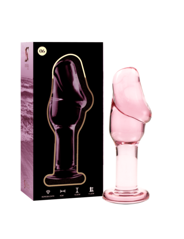 NEBULA SERIES BY IBIZA - MODEL 6 ANAL PLUG BOROSILICATE GLASS PINK 12.5 CM -O- 4 CM