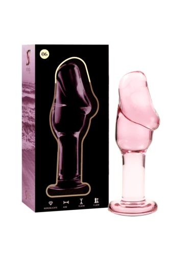 NEBULA SERIES BY IBIZA - MODEL 6 ANAL PLUG BOROSILICATE GLASS PINK 12.5 CM -O- 4 CM