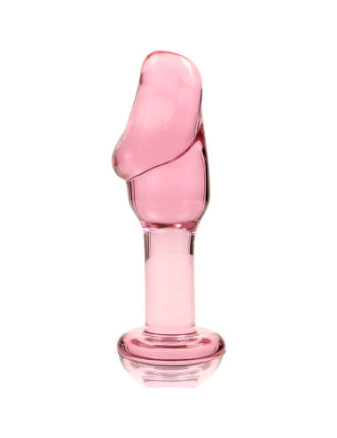 NEBULA SERIES BY IBIZA - MODEL 6 ANAL PLUG BOROSILICATE GLASS PINK 12.5 CM -O- 4 CM