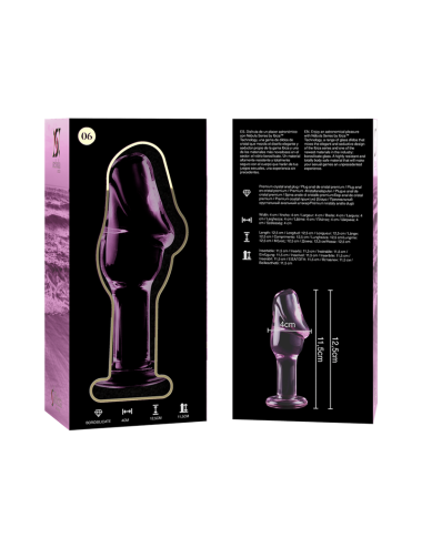 NEBULA SERIES BY IBIZA - MODEL 6 ANAL PLUG BOROSILICATE GLASS PINK 12.5 CM -O- 4 CM