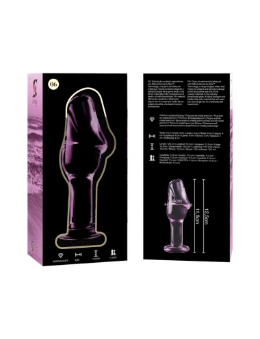 NEBULA SERIES BY IBIZA - MODEL 6 ANAL PLUG BOROSILICATE GLASS PINK 12.5 CM -O- 4 CM