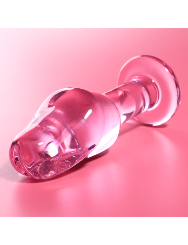 NEBULA SERIES BY IBIZA - MODEL 6 ANAL PLUG BOROSILICATE GLASS PINK 12.5 CM -O- 4 CM
