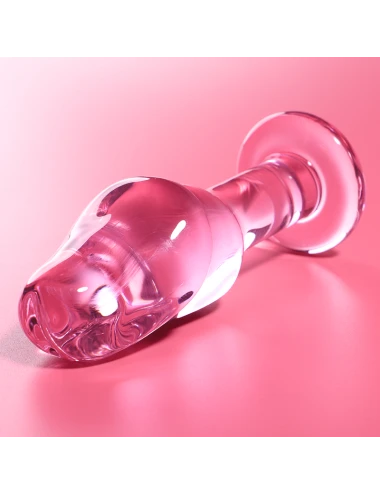 NEBULA SERIES BY IBIZA - MODEL 6 ANAL PLUG BOROSILICATE GLASS PINK 12.5 CM -O- 4 CM