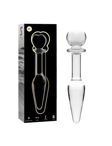 NEBULA SERIES BY IBIZA - MODEL 7 ANAL PLUG BOROSILICATE GLASS CLEAR 13.5 CM -O- 3 CM