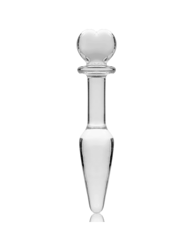 NEBULA SERIES BY IBIZA - MODEL 7 ANAL PLUG BOROSILICATE GLASS CLEAR 13.5 CM -O- 3 CM
