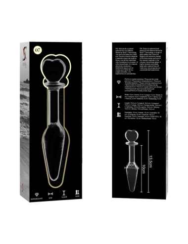 NEBULA SERIES BY IBIZA - MODEL 7 ANAL PLUG BOROSILICATE GLASS CLEAR 13.5 CM -O- 3 CM