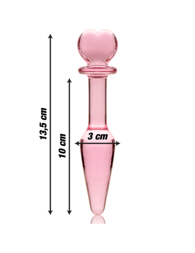 NEBULA SERIES BY IBIZA - MODEL 7 ANAL PLUG BOROSILICATE GLASS PINK 13.5 CM -O- 3 CM