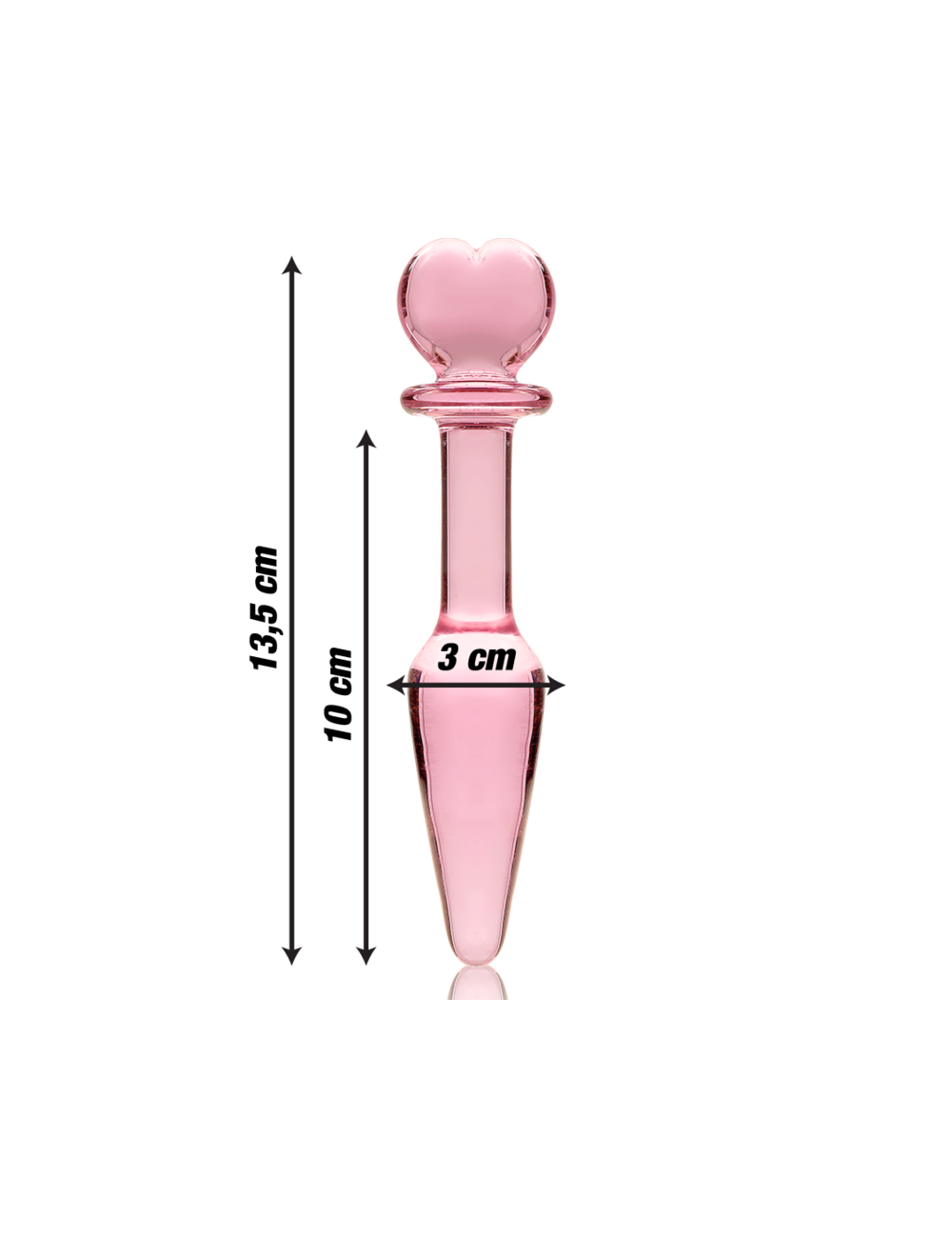 NEBULA SERIES BY IBIZA - MODEL 7 ANAL PLUG BOROSILICATE GLASS PINK 13.5 CM -O- 3 CM