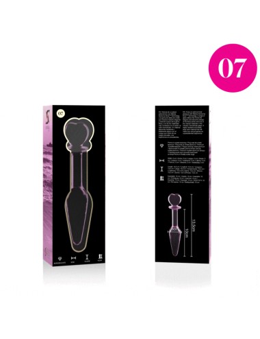 NEBULA SERIES BY IBIZA - MODEL 7 ANAL PLUG BOROSILICATE GLASS PINK 13.5 CM -O- 3 CM