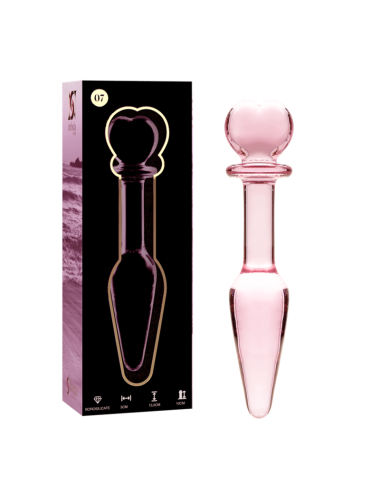 NEBULA SERIES BY IBIZA - MODEL 7 ANAL PLUG BOROSILICATE GLASS PINK 13.5 CM -O- 3 CM