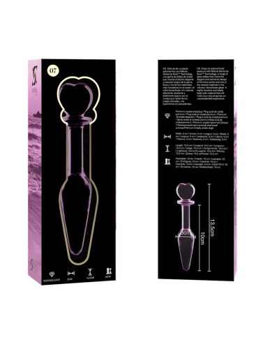 NEBULA SERIES BY IBIZA - MODEL 7 ANAL PLUG BOROSILICATE GLASS PINK 13.5 CM -O- 3 CM