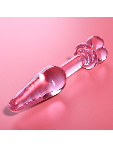 NEBULA SERIES BY IBIZA - MODEL 7 ANAL PLUG BOROSILICATE GLASS PINK 13.5 CM -O- 3 CM