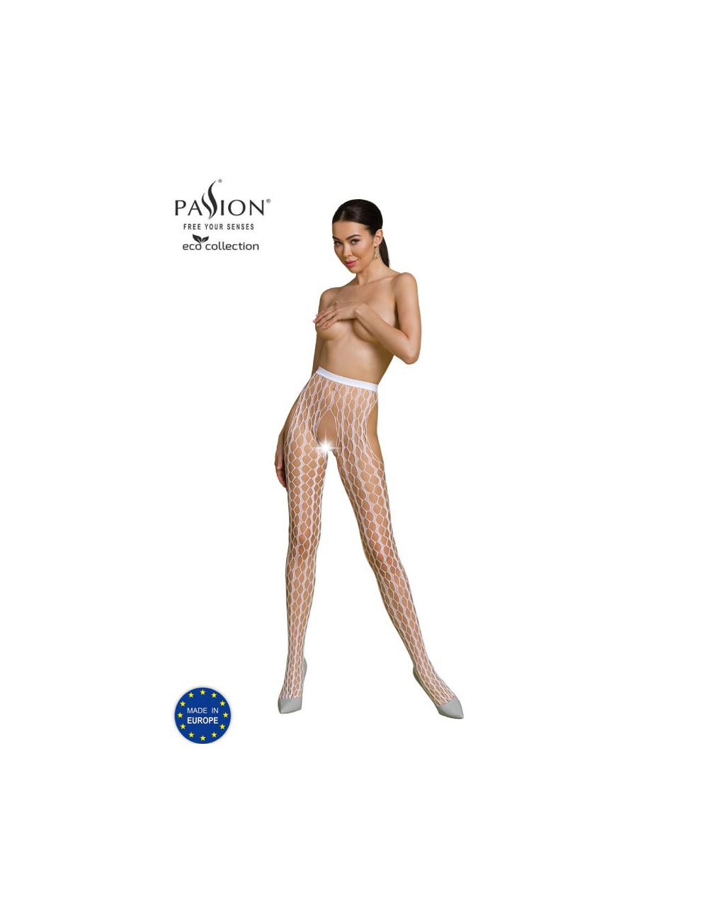PASSION - ECO COLLECTION BODYSTOCKING ECO S007 WHITE
