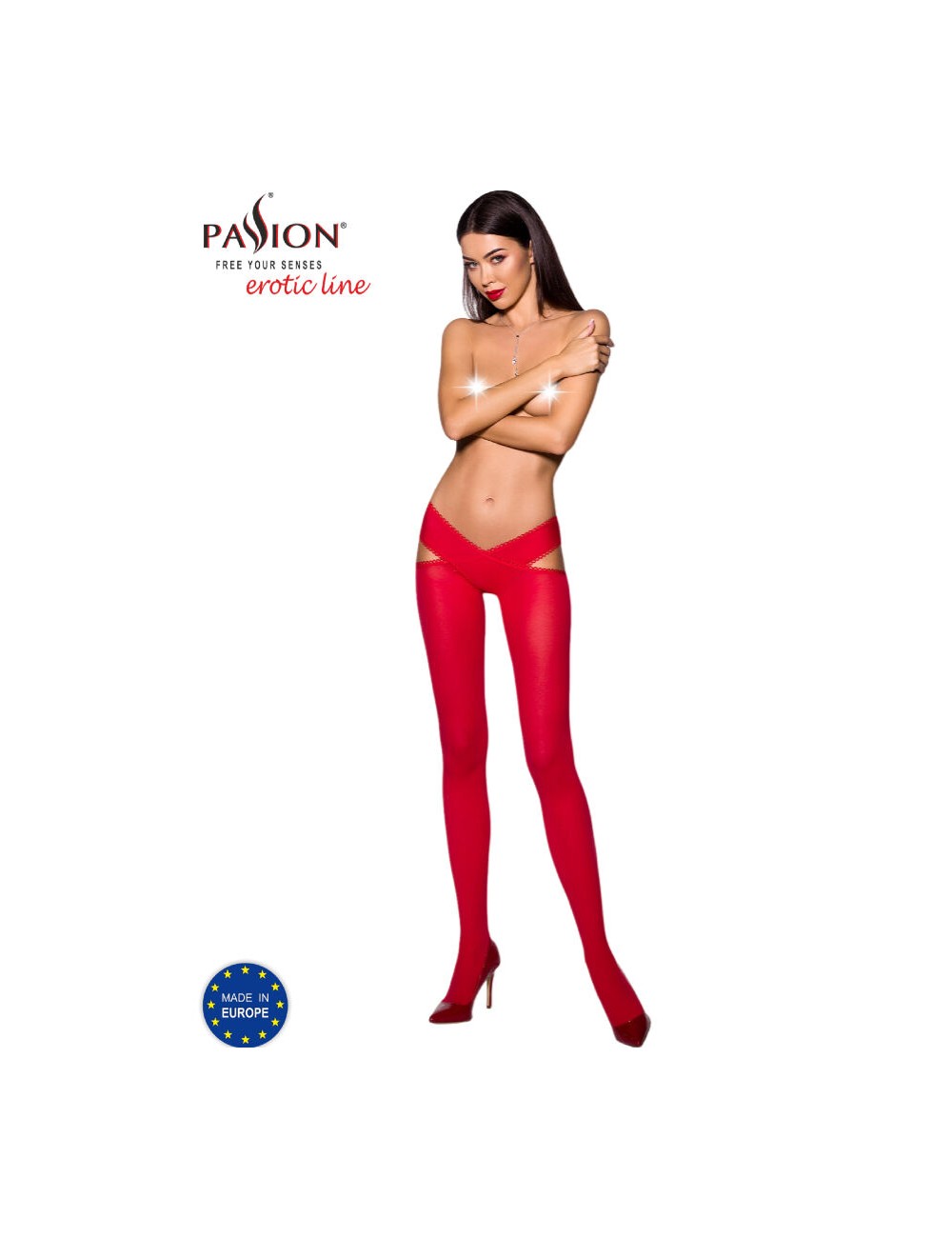 PASSION - TIOPEN 005 RED TIGHTS 3/4 60 DEN PASSION - TIOPEN 005 RED TIGHTS 3/4 60 DEN