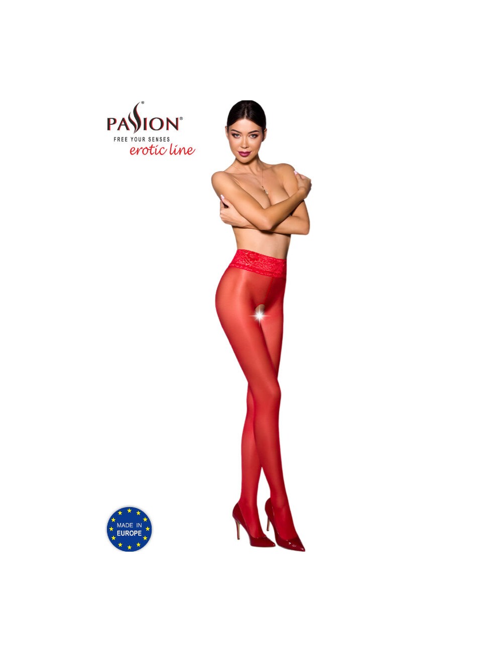 PASSION - TIOPEN 008 RED TIGHTS 1/2 30 DEN