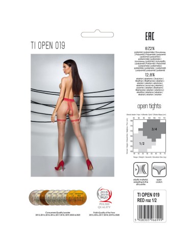 PASSION - TIOPEN 019 RED TIGHTS 3/4 20 DEN