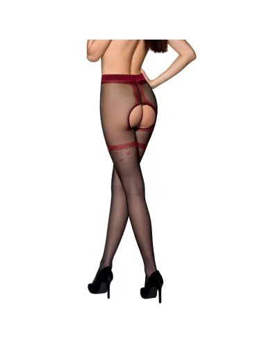 PASSION - TIOPEN 019 BLACK/RED TIGHTS 1/2 20 DEN