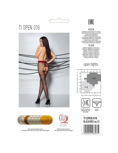 PASSION - TIOPEN 019 BLACK/RED TIGHTS 3/4 20 DEN
