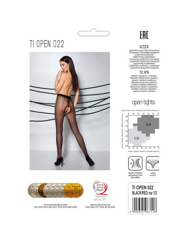 PASSION - TIOPEN 022 BLACK/RED TIGHTS 3/4 20 DEN