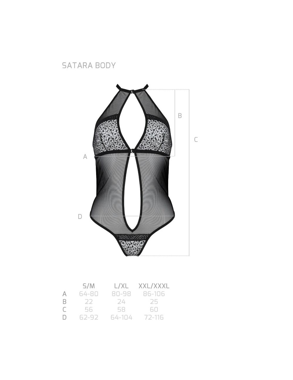 PASSION - SATARA BODY EROTIC LINE BLACK L/XL