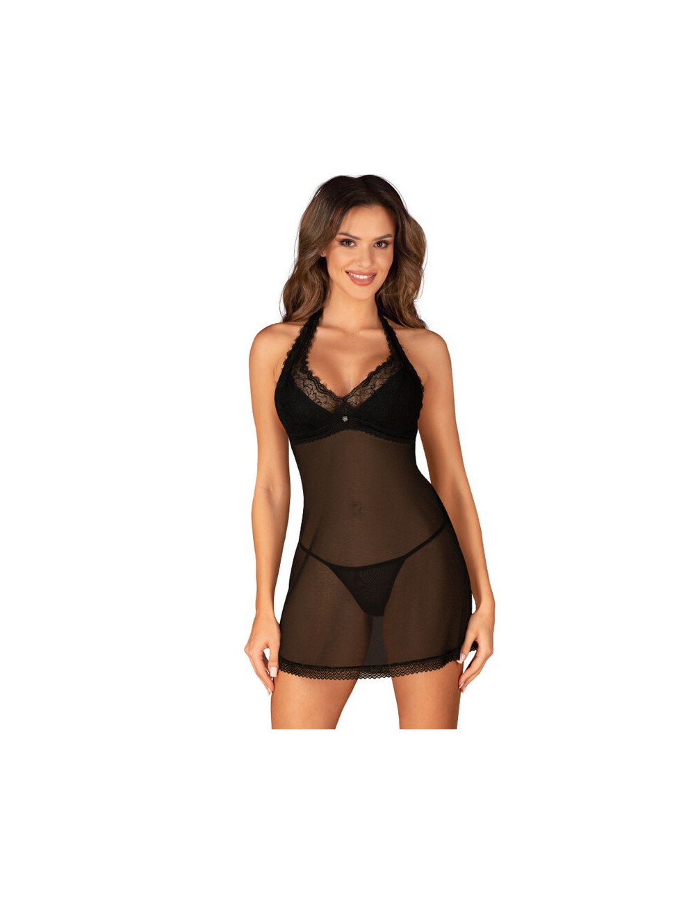 OBSESSIVE - MEDILLA CHEMISE & THONG XS/S