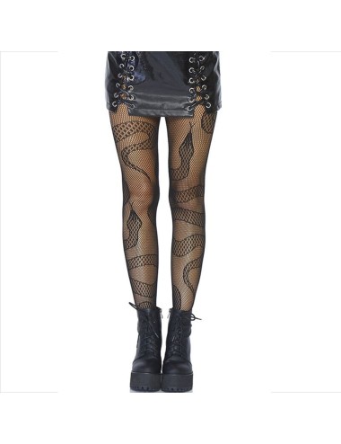 LEG AVENUE - STOCKINGS NET SNAKES BLACK
