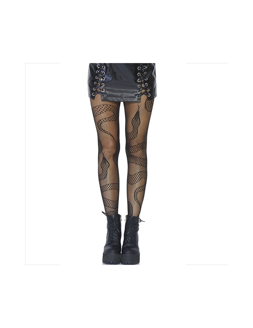 LEG AVENUE - STOCKINGS NET SNAKES BLACK LEG AVENUE - STOCKINGS NET SNAKES BLACK