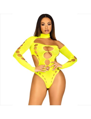 LEG AVENUE - BODYSUIT SEAMLESS WITH THONG YELLOW
